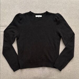 FRAME puff sleeve cashmere Women's Black Sweater